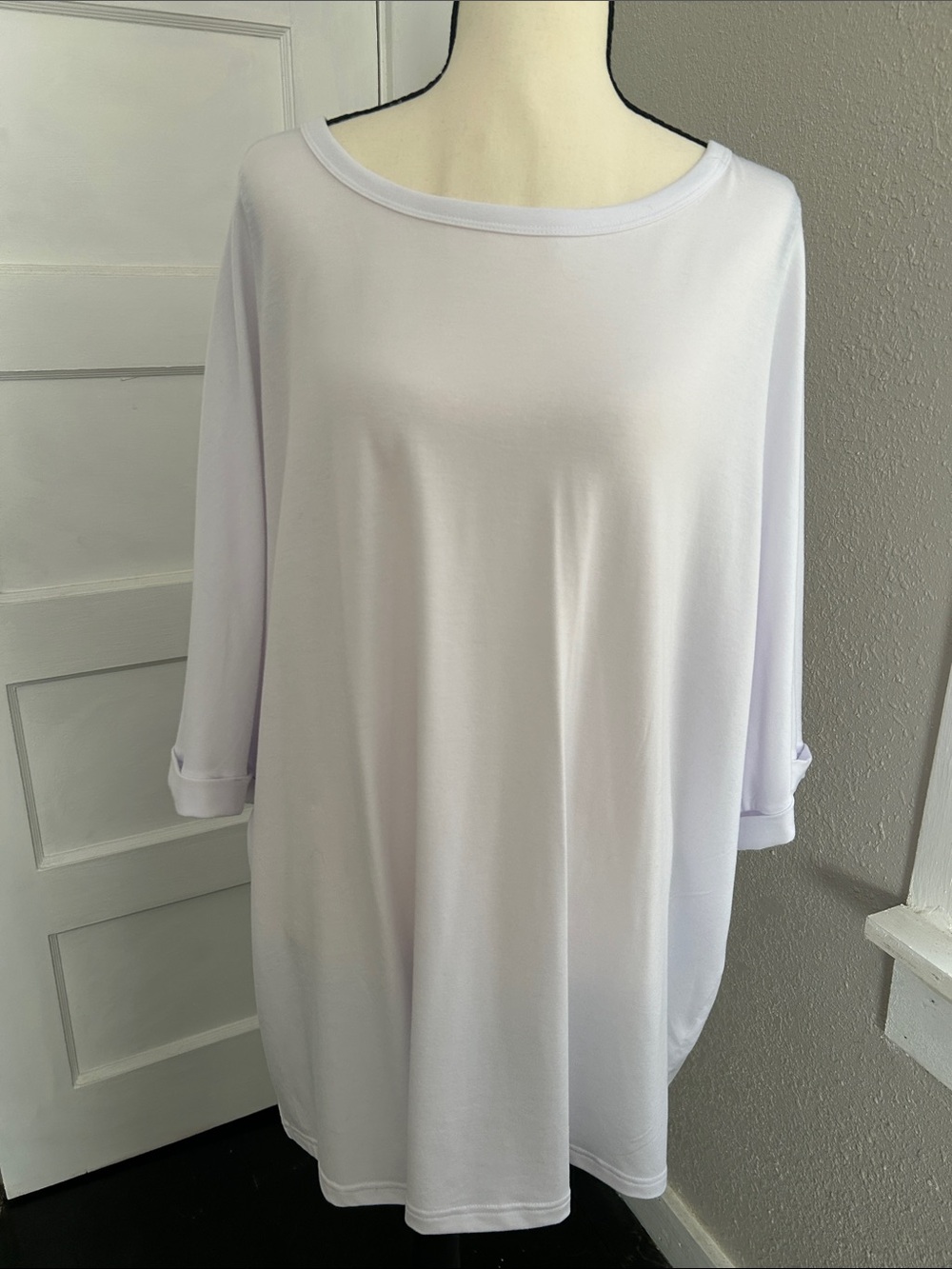 Women's White Boatneck Short Sleeve Tee